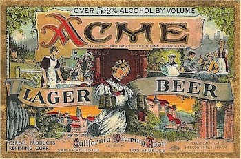 Acme Lager Beer label 5% ca.1933-35