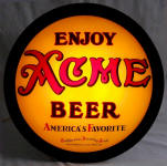 Acme Beer convex glass sign ca.1933