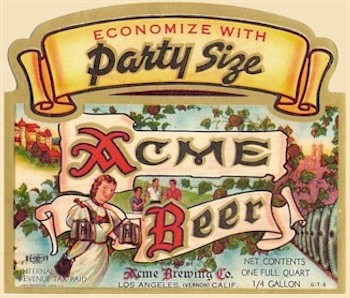 Acme quart  label Party Size 1946-48