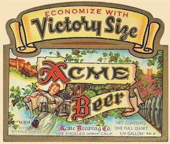 Acme quart  label Victory Size 1942-46
