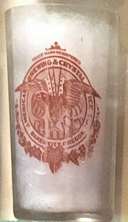 American Brewing & Cryastal Ice beer glass