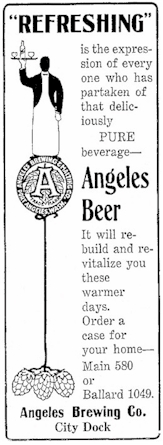 Angeles Beer ad, May 1914