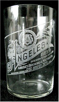 Angeles Beer etched glass - label version