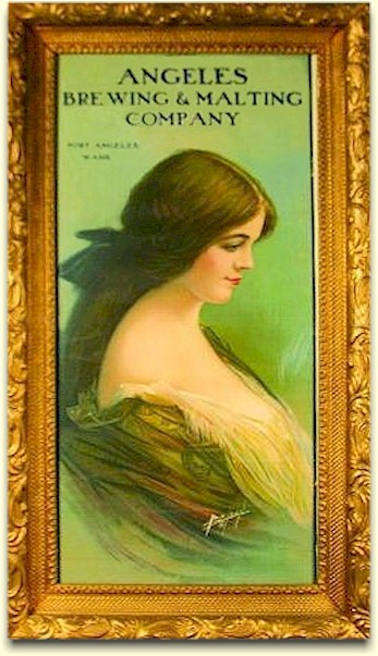 Angeles Brg. & Mltg. framed paper sign