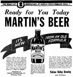 1942 ad for Martin's Beer