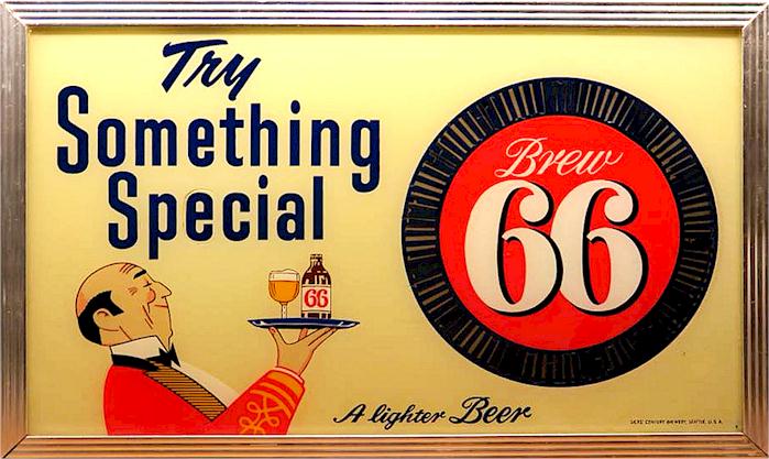 Brew 66 lighted beer sign 