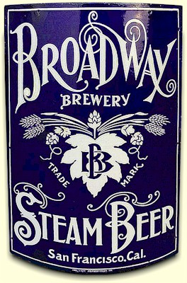 Broadway Brewery Steam Beer sign, San Francisco