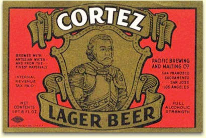 Cortez Beer 22 oz. label