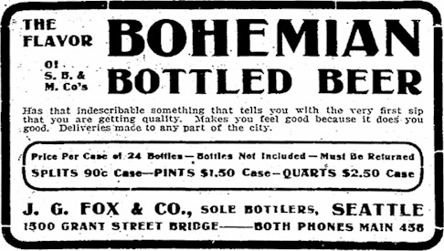 Fox Bohemian Beer ad 1905
