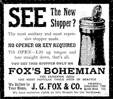 Bohemian Beer aad with aluminum stopper c.1911