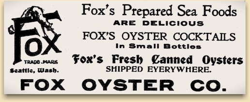 Fox Oyster Co. ad 1899