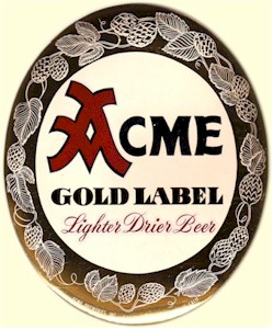 Acme Gold Label Beer foil sticker Acme Gold Label Beer foil sticker - image