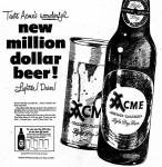 Acme Gold Label bottle & can intro Oct. 1950
