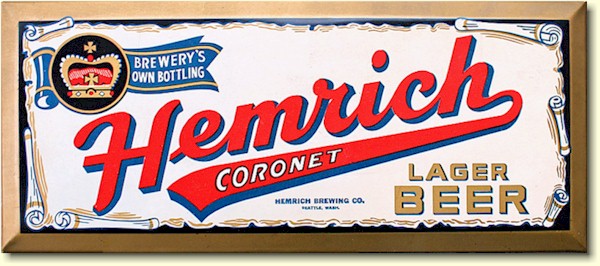 Hemrich Coronet Lager Beer sign