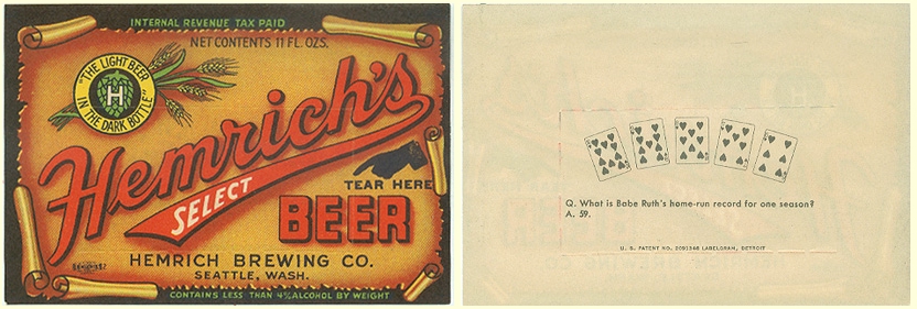 Hemrich Coronet gambling label - image