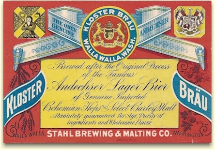 Stahl's "Kloster Brau" beer label