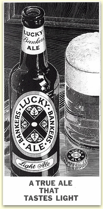 Lucky Bankers Ale ad c.1961