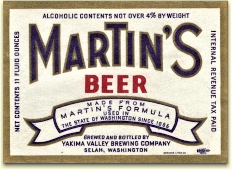 Martin's Beer label c.1942