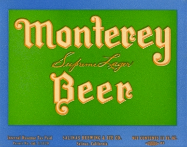 Monterey Beer label, c.1935 - image