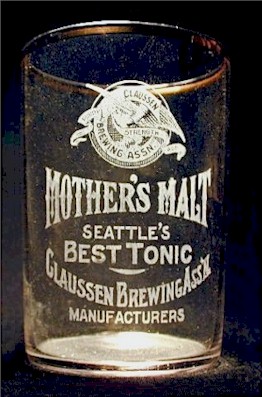 Claussen's "Mother's Malt" tonic glass, c.1908 - image