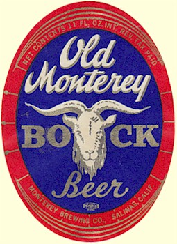 Old Monterey Bock  beer label, c.1938 - image