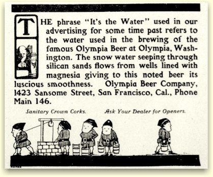 Olympia Beer ad SF c.1905 Olympia Beer ad SF c.1905