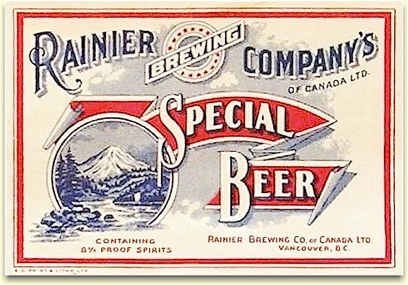 Rainier Special label Kamloops 1924