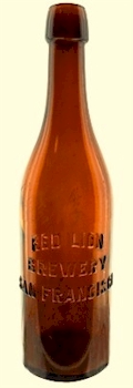 Red Lion Brewery pint bottle, ca.1904