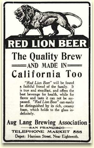 Red Lion Beer ad, June 1912