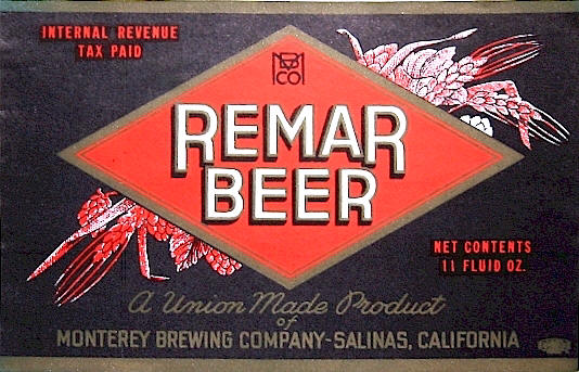 Remar Beer label, IRTP c.1938 - image