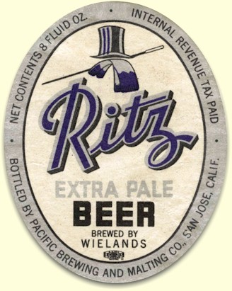 Ritz Beer 8 oz. label, San Jose