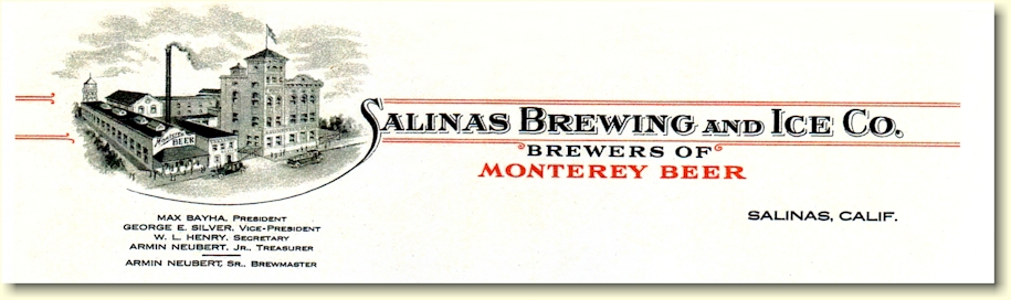 Salinas Brewing & Ice Co. letterhead - image
