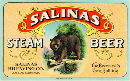 Salinas Steam Beer label, ca.1900