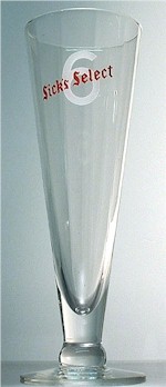 Sick's Select paneled beer glass ca.1940