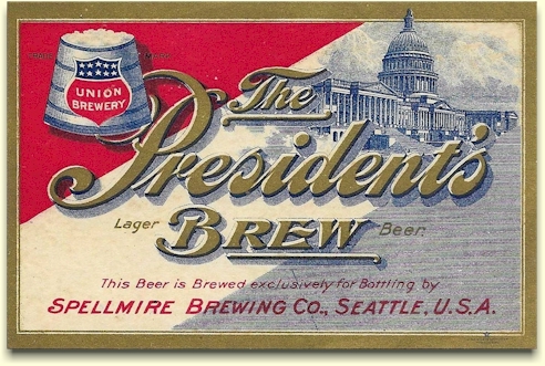 Spellmire's 1st President's Brew label