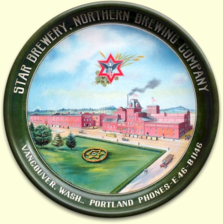 Star Brewery beer tray, ca.1905