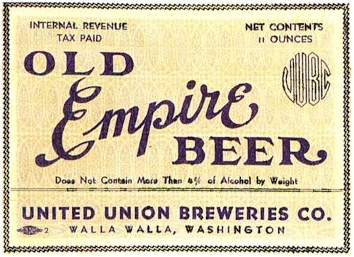 Old Empire Beer label, United Union Breweries, 1937 - image