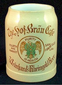 Weinhard's Rheingold Beer stein SF