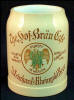 Weinhard's Rheingold Beer stein for the Hof Brau Cafe, SF