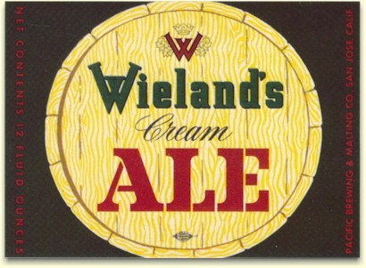Wieland's Cream Ale label, San Jose