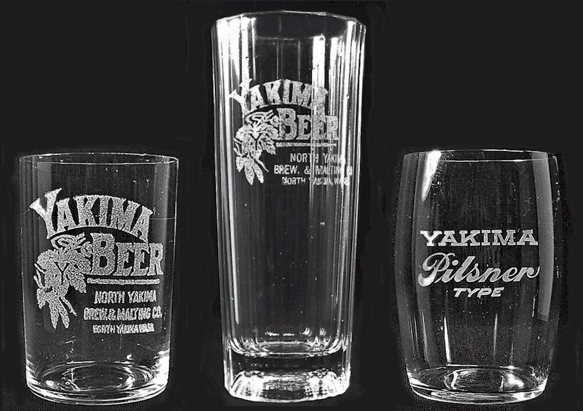 Three beer glasses from No. Yakima B&MCo.