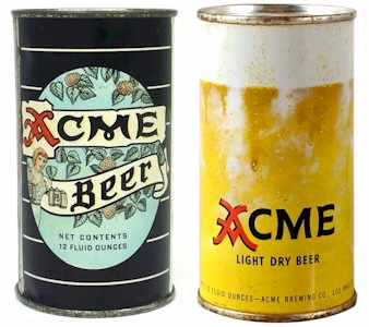 Two Acme FT beer cans - 1948 & 1950